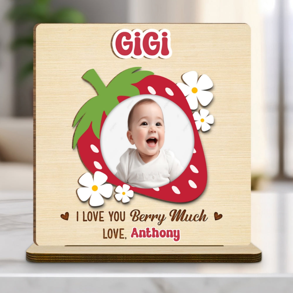 Berry Much - Personalized Custom 2-Layer Wood Plaque With Flat Base