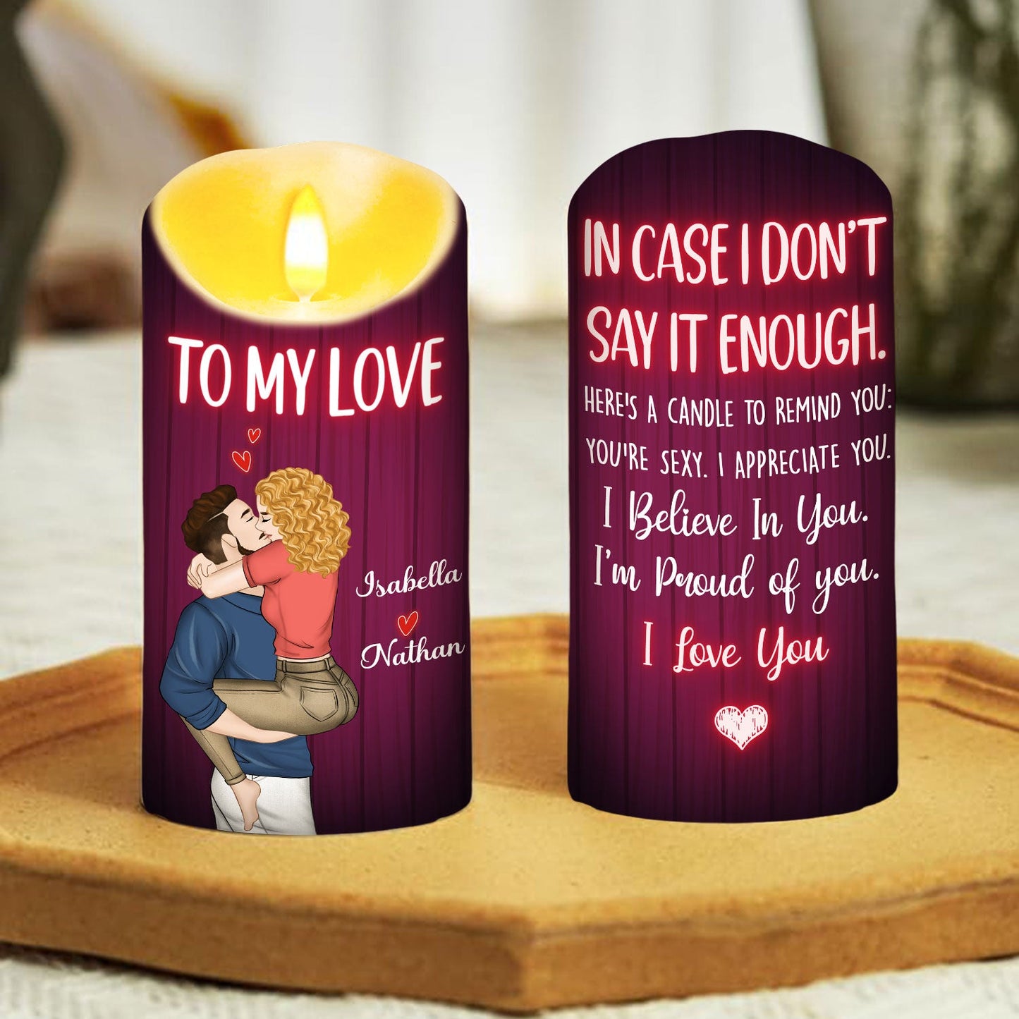 To My Love - Personalized Custom LED Candle