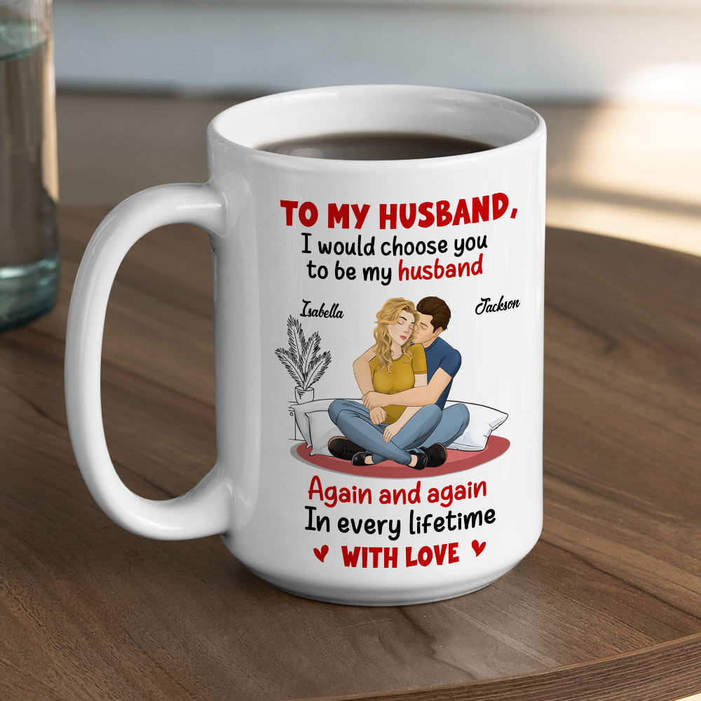 My Heart Repeats Your Name - Personalized Custom Coffee Mug