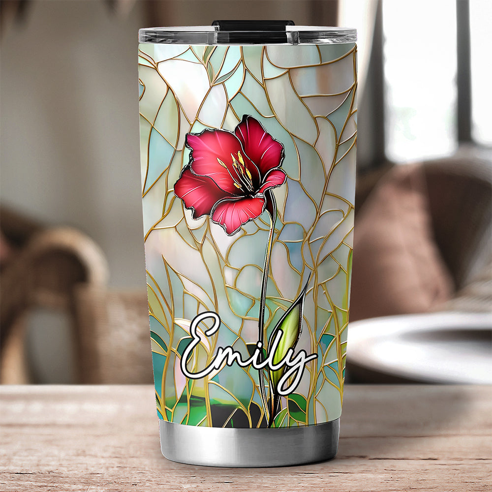 Floral Stained - Personalized Custom Tumbler