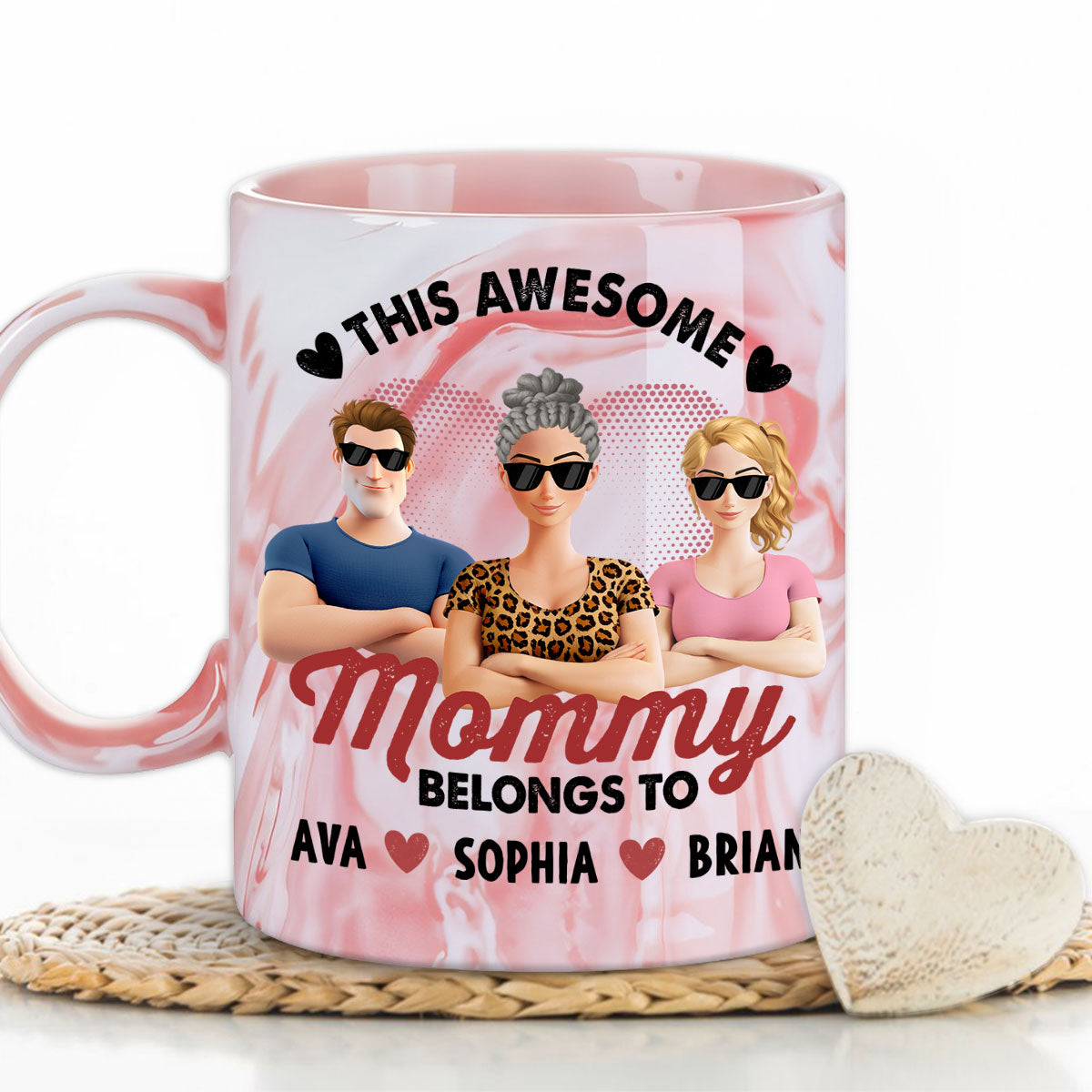This Awesome Women Belongs To Us - Personalized Custom Pink Marble Mug