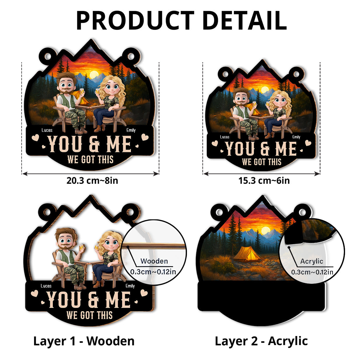 You And Me Camping Chilling - Personalized Custom Suncatcher