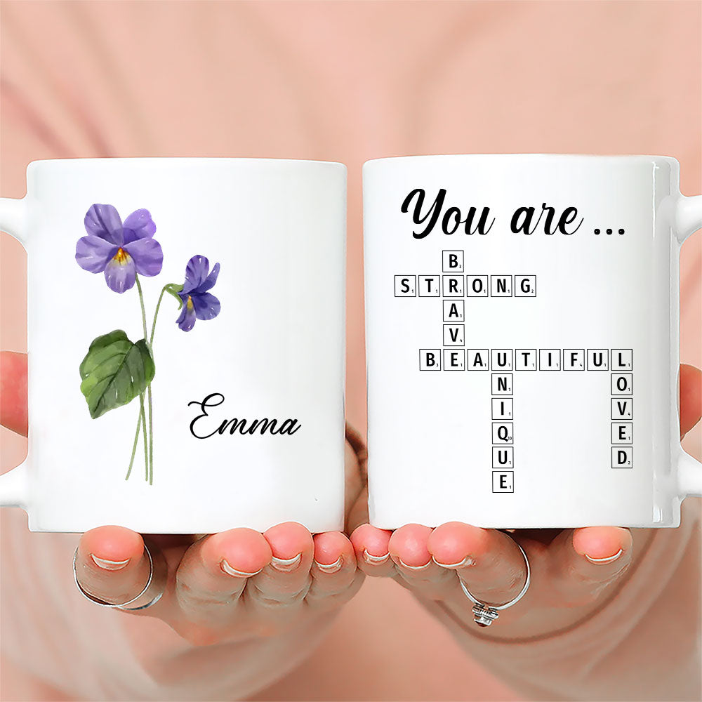 You Are Amazing Scrabble Affirmation - Personalized Custom Coffee Mug