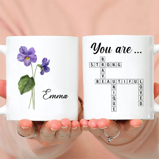 You Are Amazing Scrabble Affirmation - Personalized Custom Coffee Mug