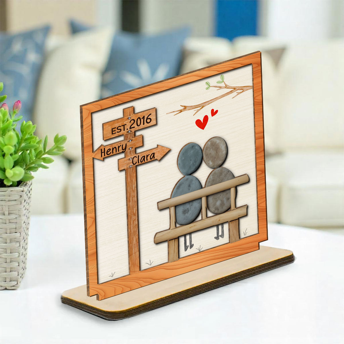 I Need You Because I Love You - Personalized Custom 2-Layer Wood Plaque With Flat Base