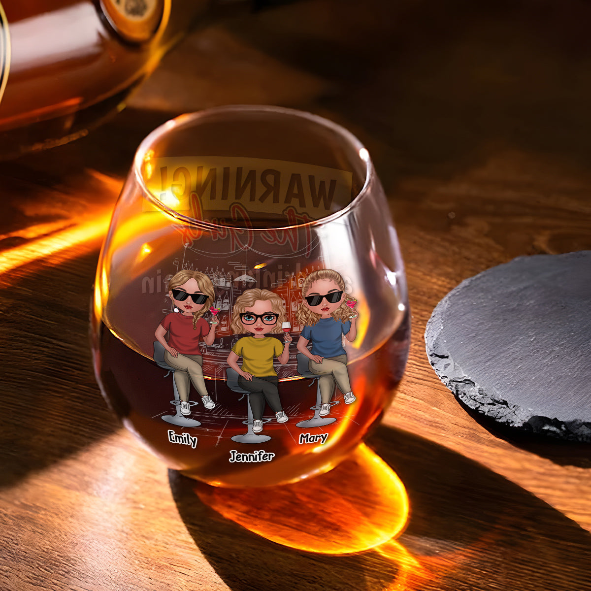 The Girls Are Drinking Again - Personalized Custom Wine Glass