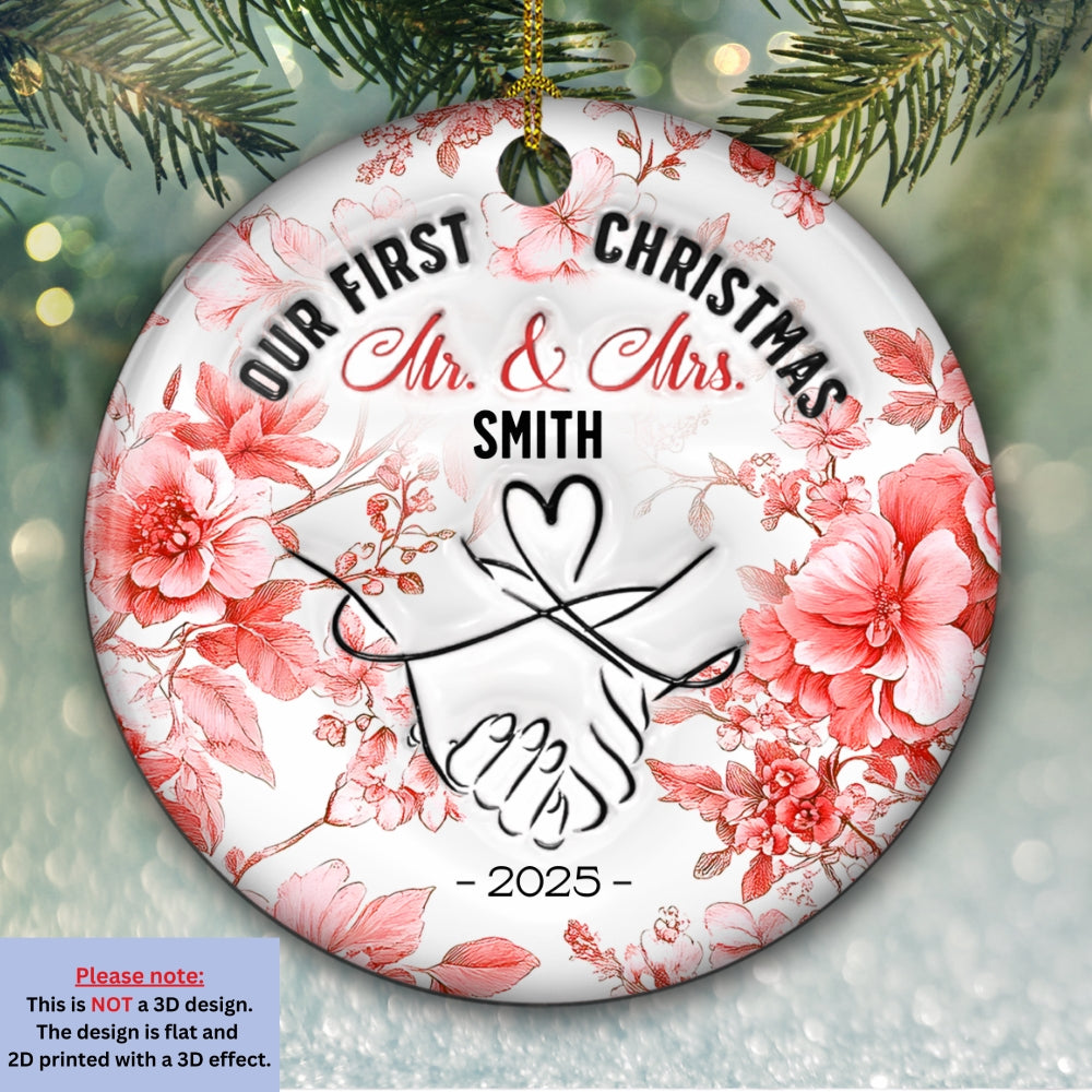 Always Close At Heart - Personalized Custom 3D Inflated Effect Ceramic Ornament