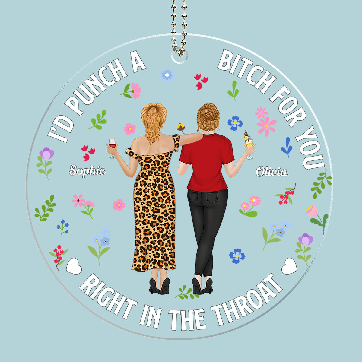 Punch Bitch Besties - Personalized Custom Car Ornament