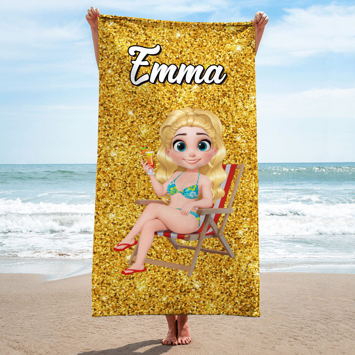 Hello Gorgeous - Personalized Custom Beach Towel