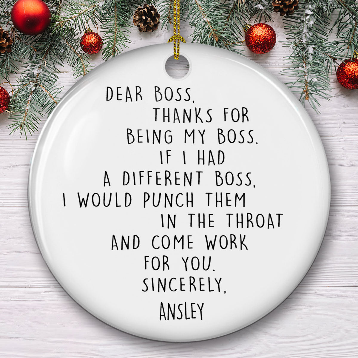 If I Had A Different Boss - Personalized Custom Ceramic Ornament