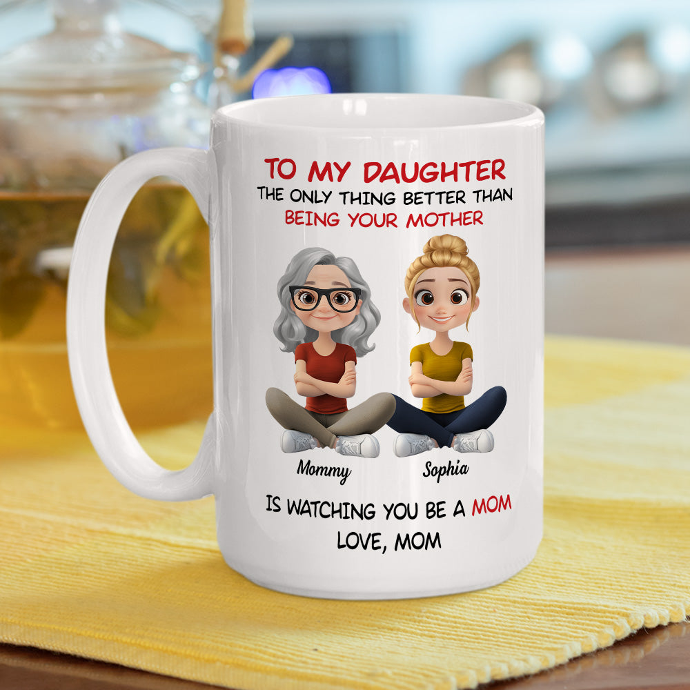 To My Daughter Cartoonize - Personalized Custom Coffee Mug