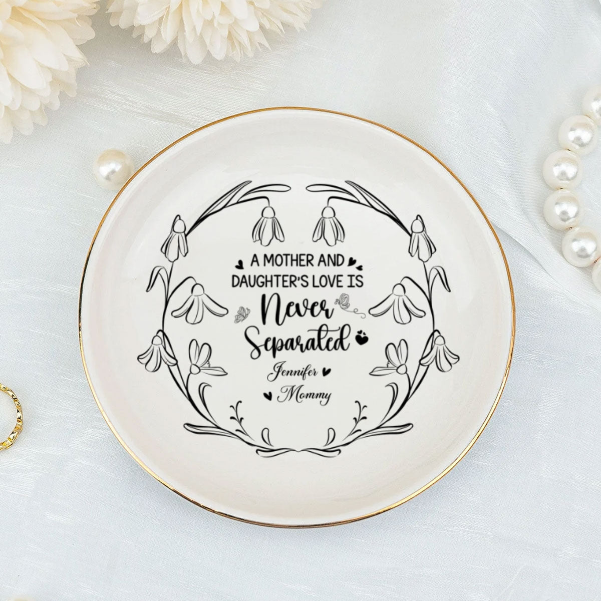 A Mother And Daughters Love - Personalized Custom Jewelry Dish