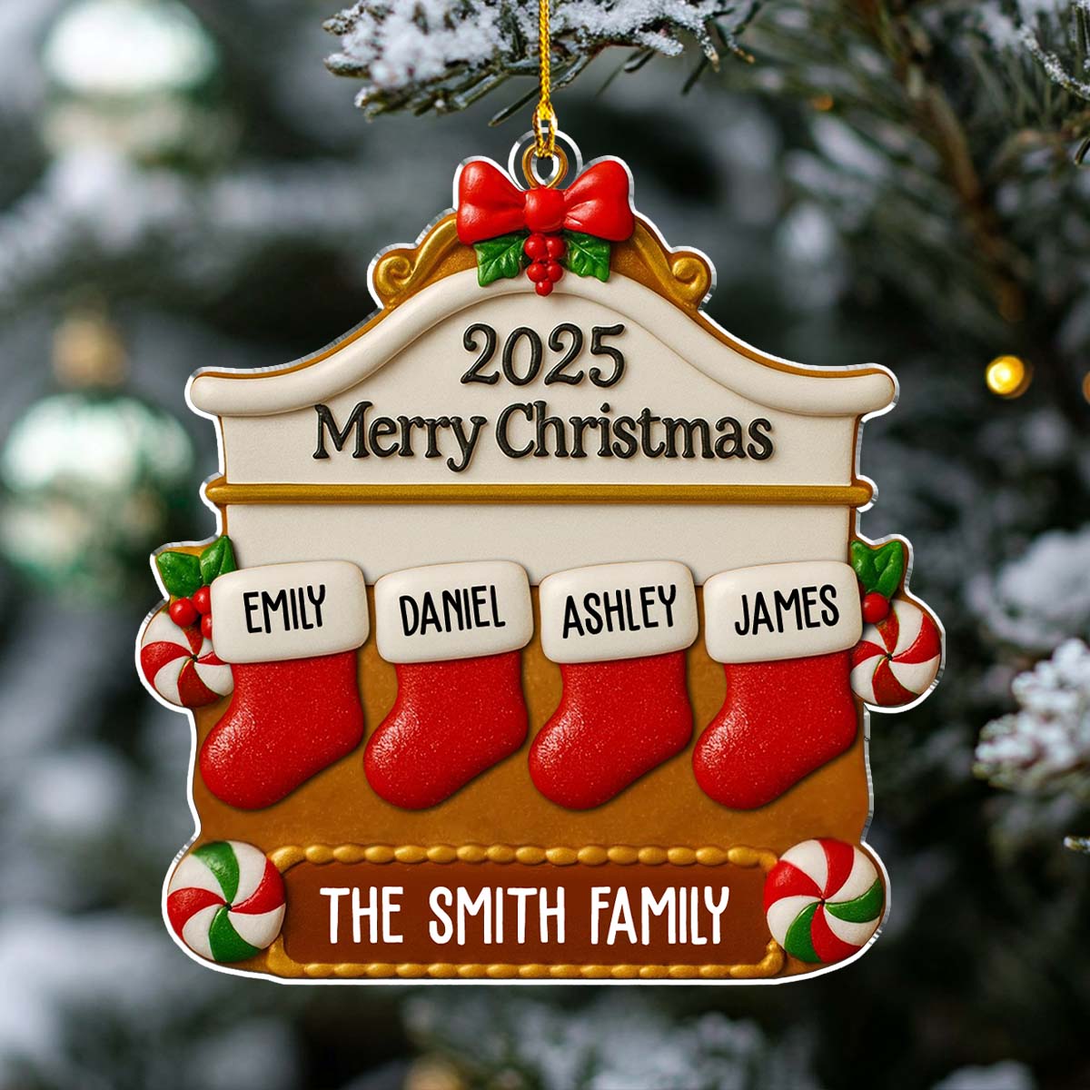 Christmas Family Stocking - Personalized Custom Acrylic Ornament
