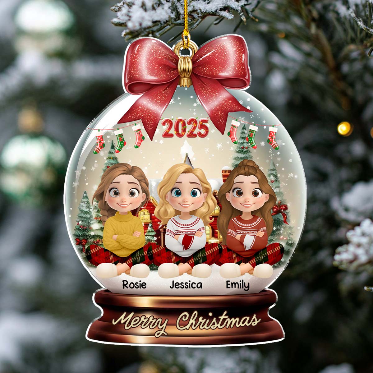 Merry Christmas My Besties 2025 - Personalized Custom Acrylic Ornament