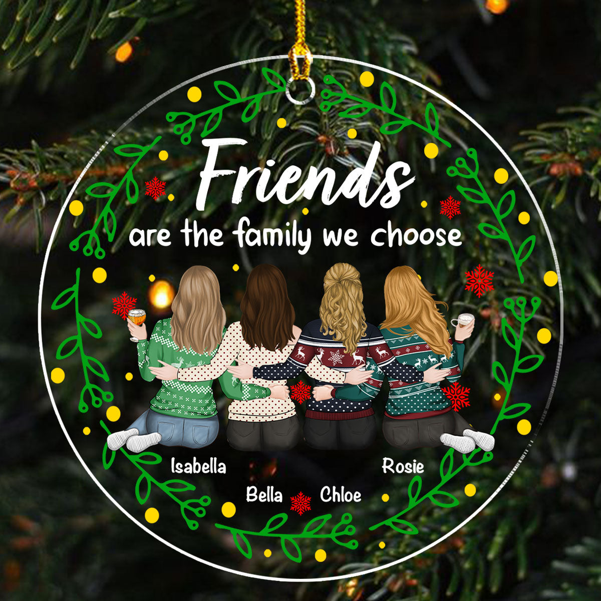 Friends Are The Family We Choose Ver 2 - Personalized Custom Acrylic Ornament