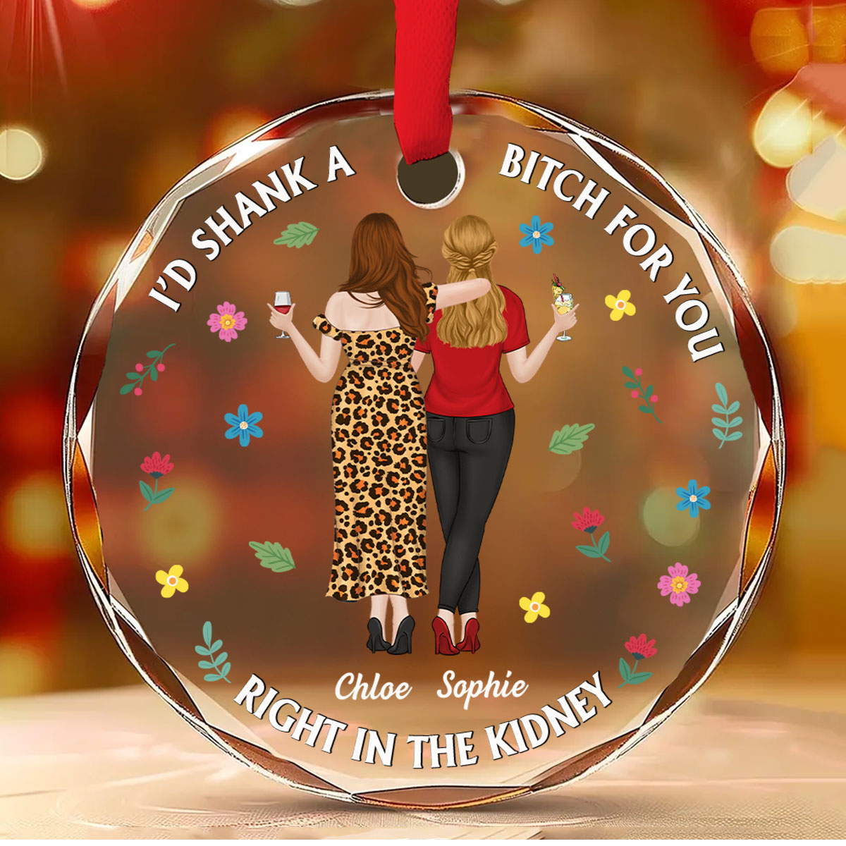 My Favorite Besties - Personalized Custom Glass Ornament