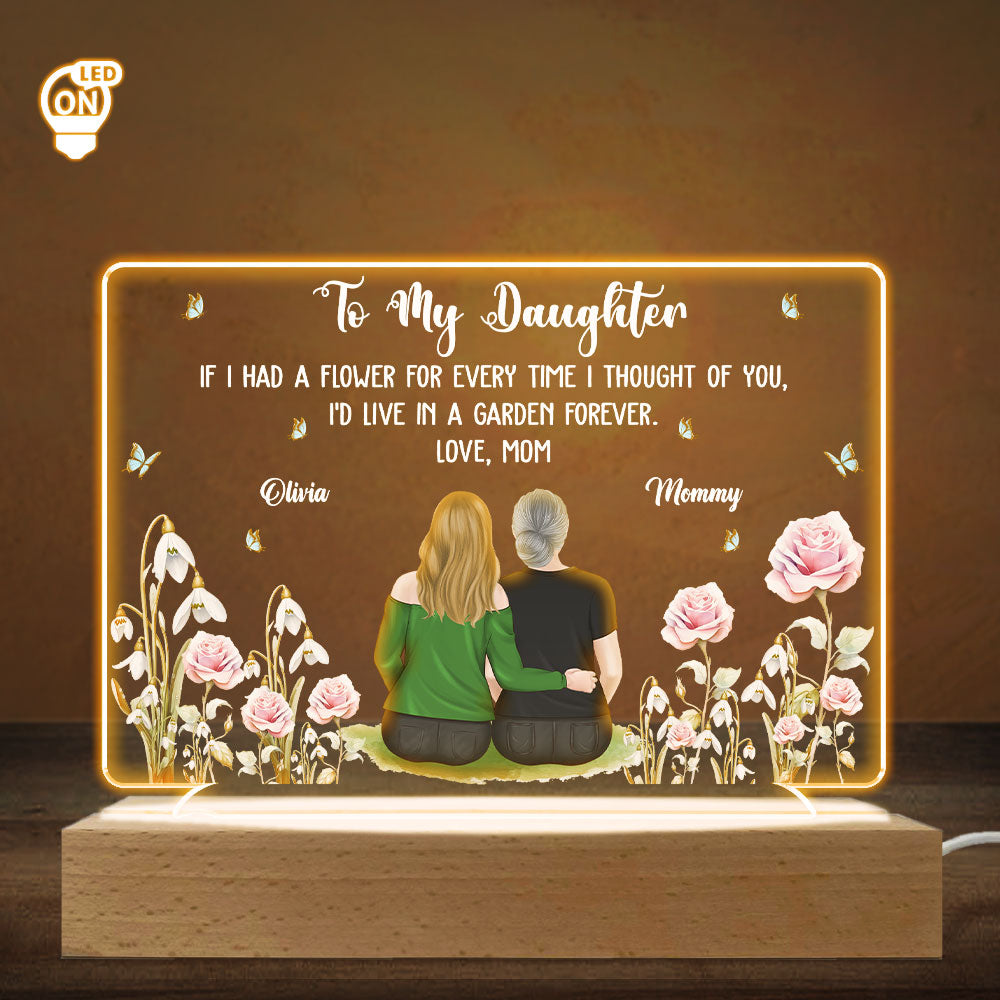 Mom Garden Grows With Love - Personalized Custom LED Light