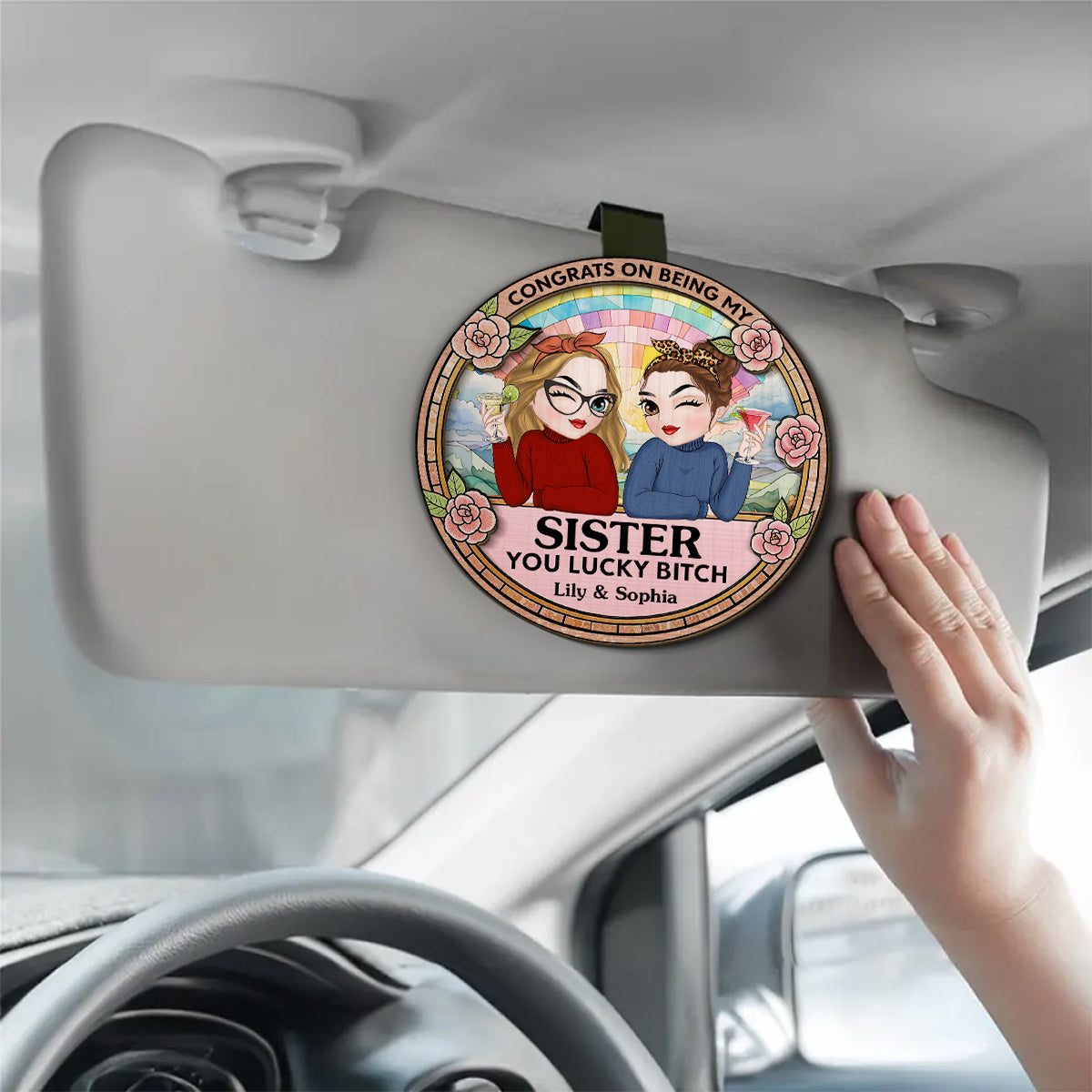 Congrats On Being My Bestie - Personalized Custom Car Visor Clip