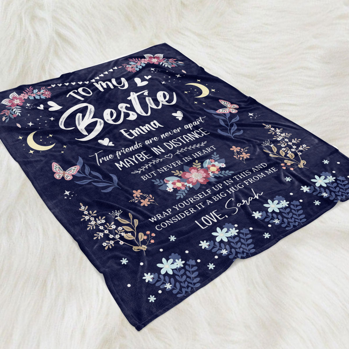 Thinking Of You Far Away - Personalized Custom Fleece Blanket