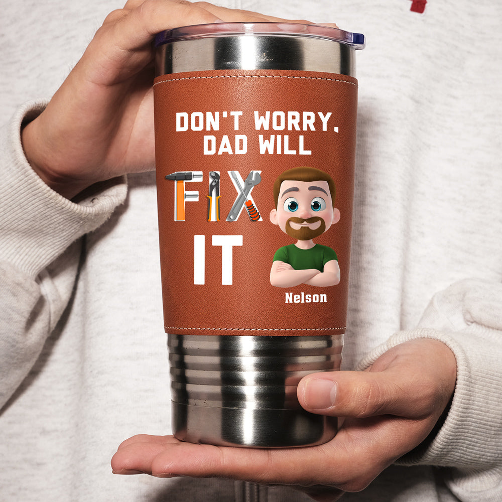 Best Dad - Personalized Custom Leather Tumbler