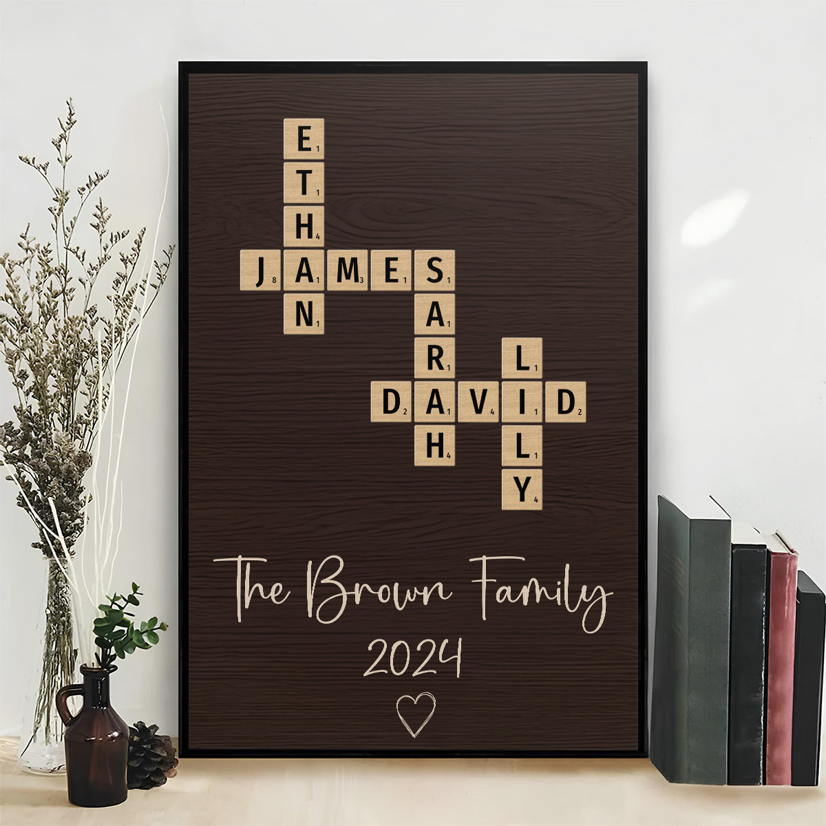 Family Crossword Art  - Personalized Custom Poster