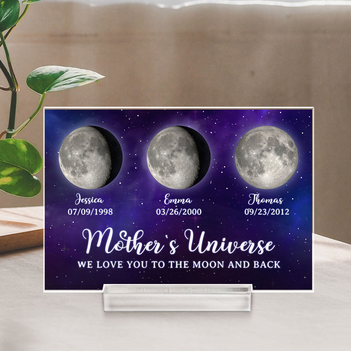 I Love You To The Moon And Back - Personalized Custom Acrylic Plaque With Base