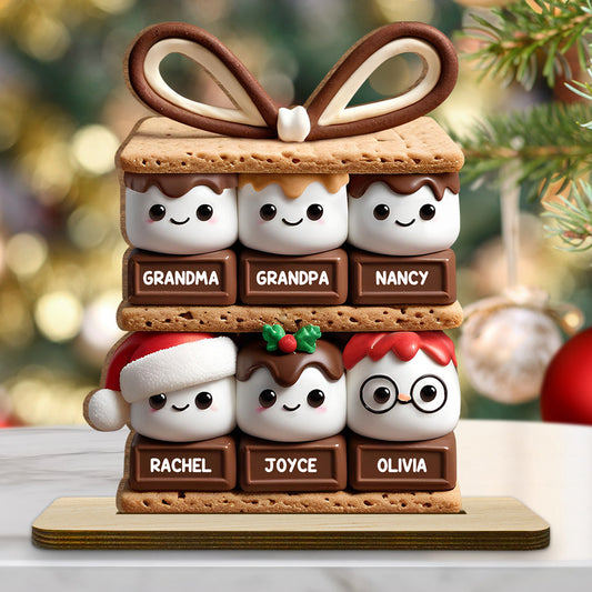 Happy Smores - Personalized Custom 2-Layer Wood Plaque With Flat Base