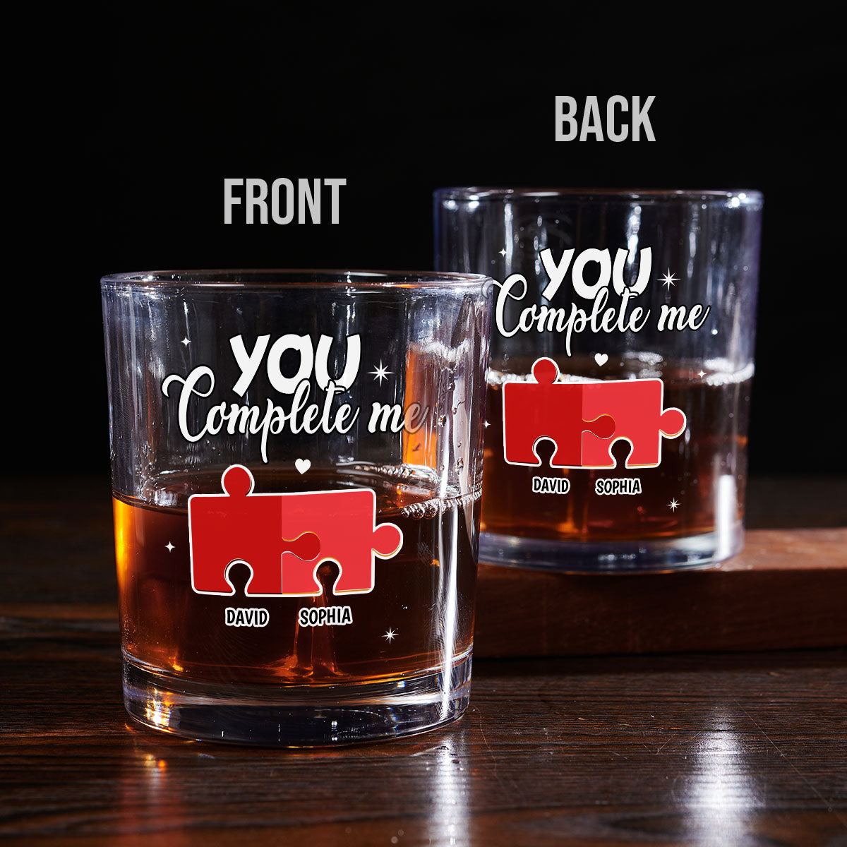 You Complete Me - Personalized Custom Whiskey Glass