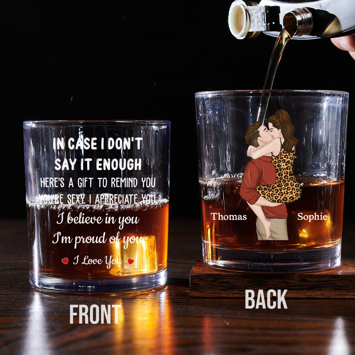 I Love You - Personalized Custom Whiskey Glass