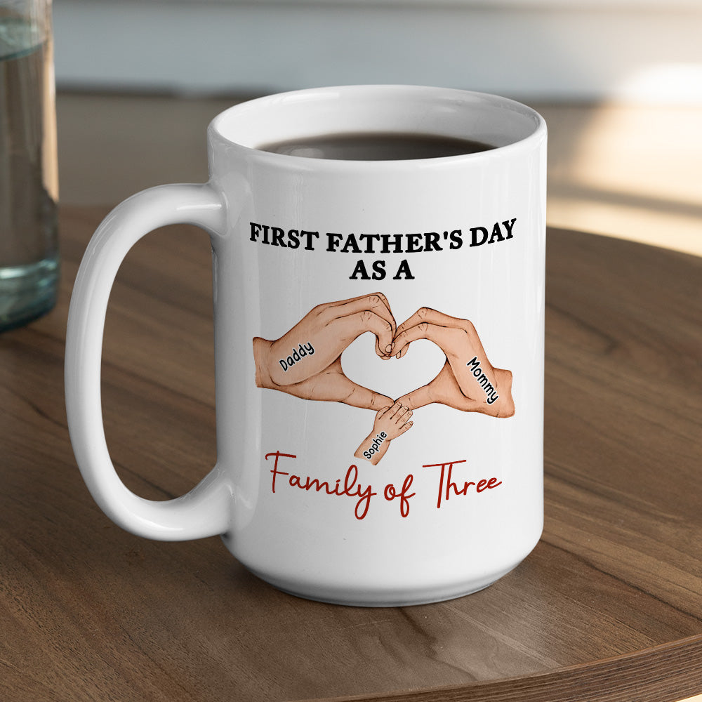 Family Of Three - Personalized Custom Coffee Mug