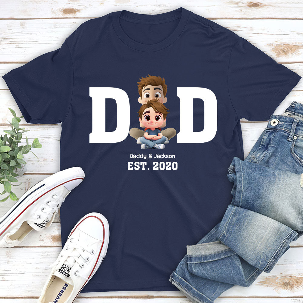 Happy Kids With Dad - Personalized Custom Shirt