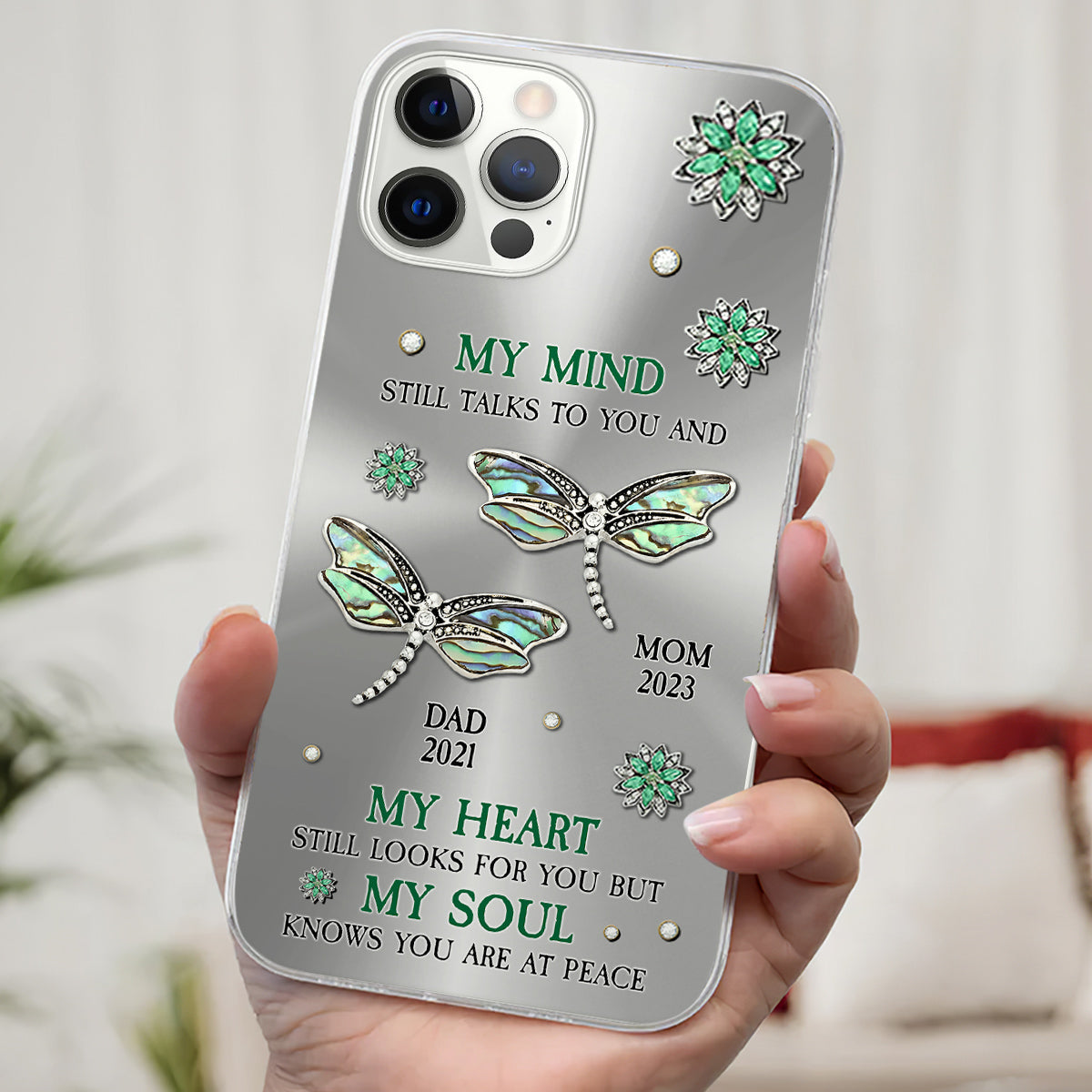 Dragonfly My Mind My Heart My Soul - Personalized Custom Phone Case
