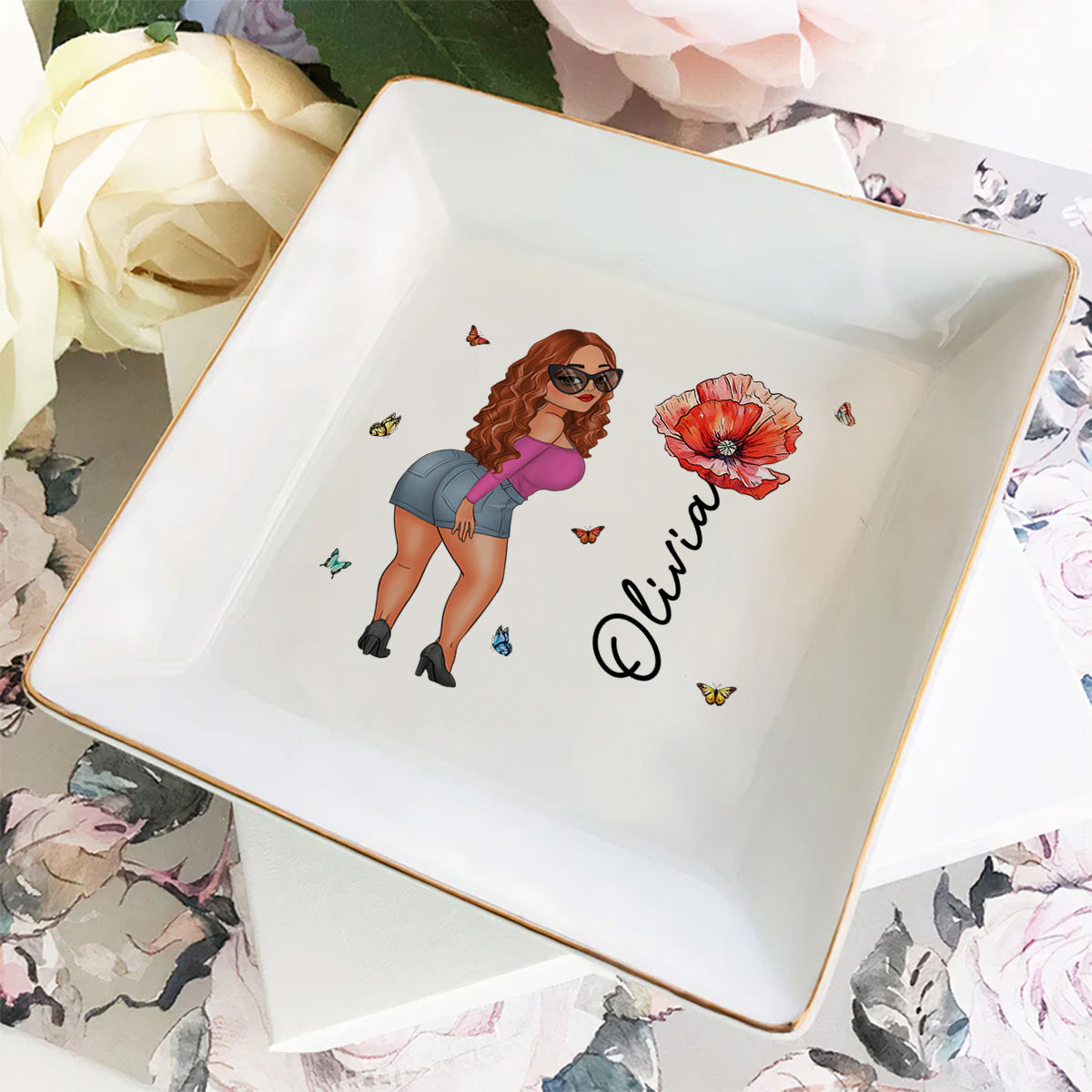 Beautiful Girl - Personalized Custom Jewelry Dish