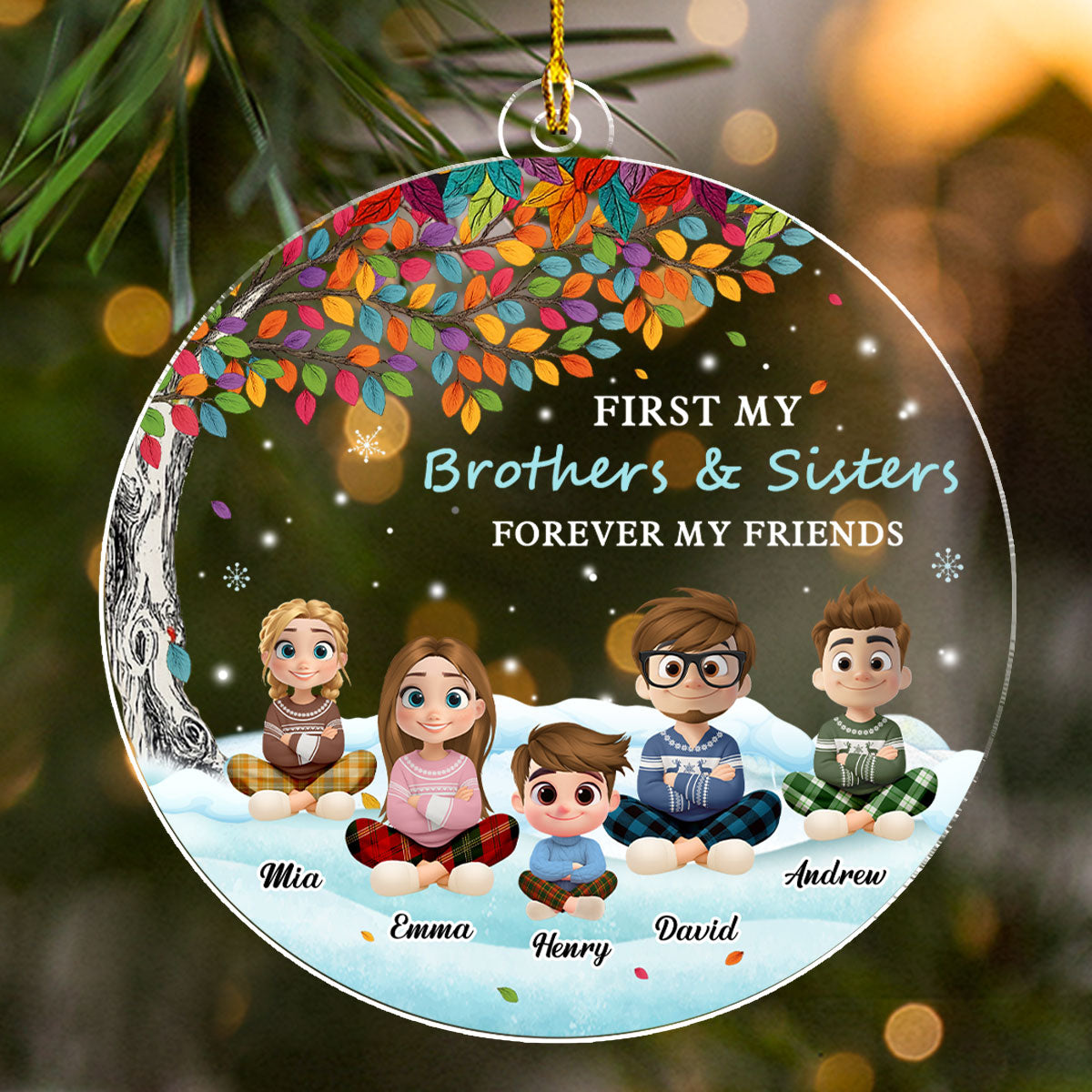 First Family Forever My Friends - Personalized Custom Acrylic Ornament