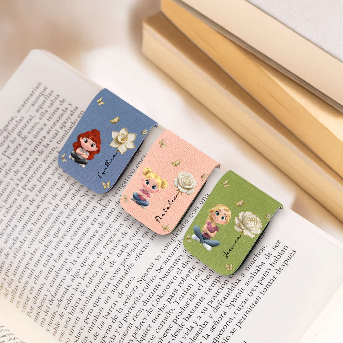 Floral Soul - Personalized Custom Leather Bookmark