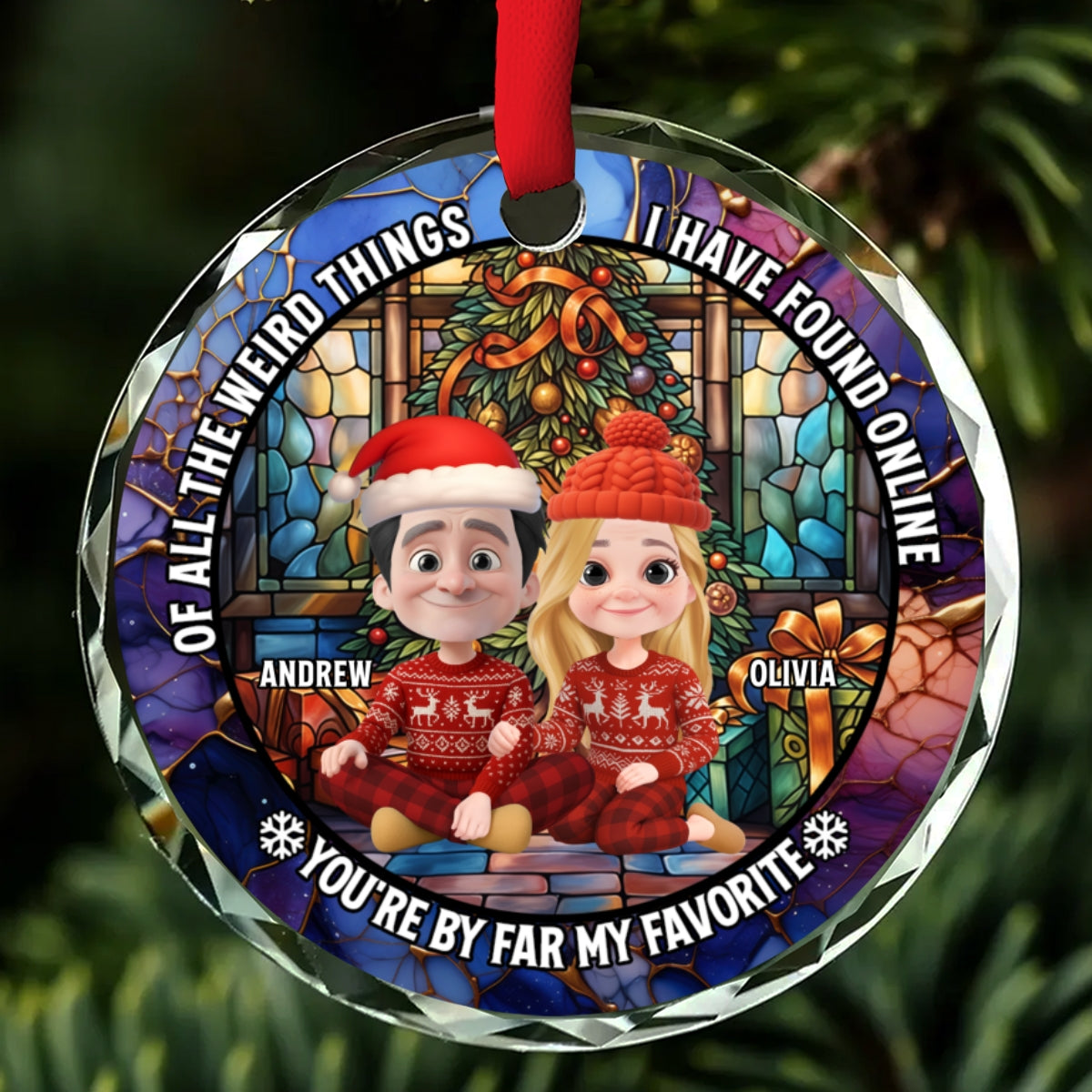 I Have Found You Online - Personalized Custom Glass Ornament