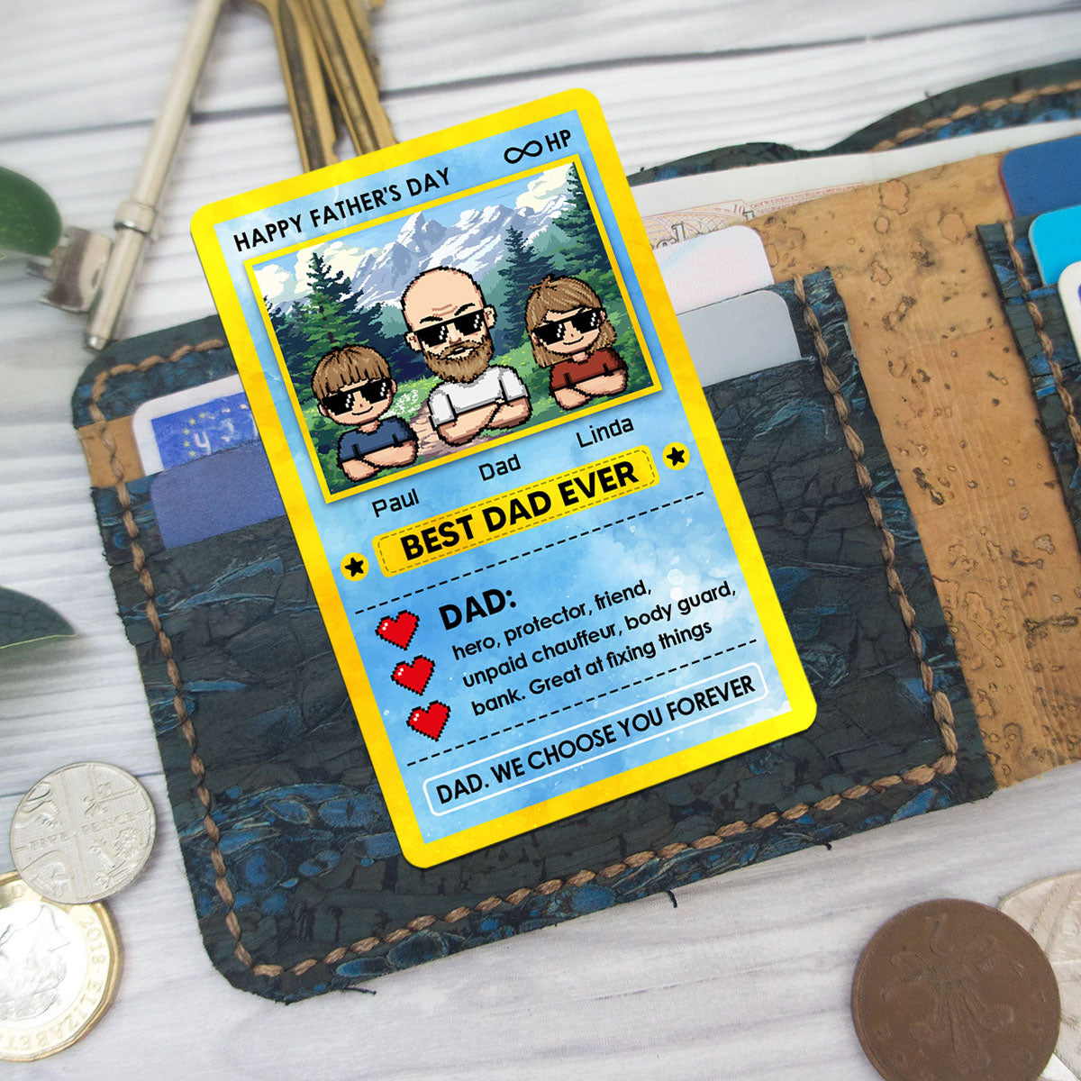 Best Dad Ever - Personalized Custom Wallet Card