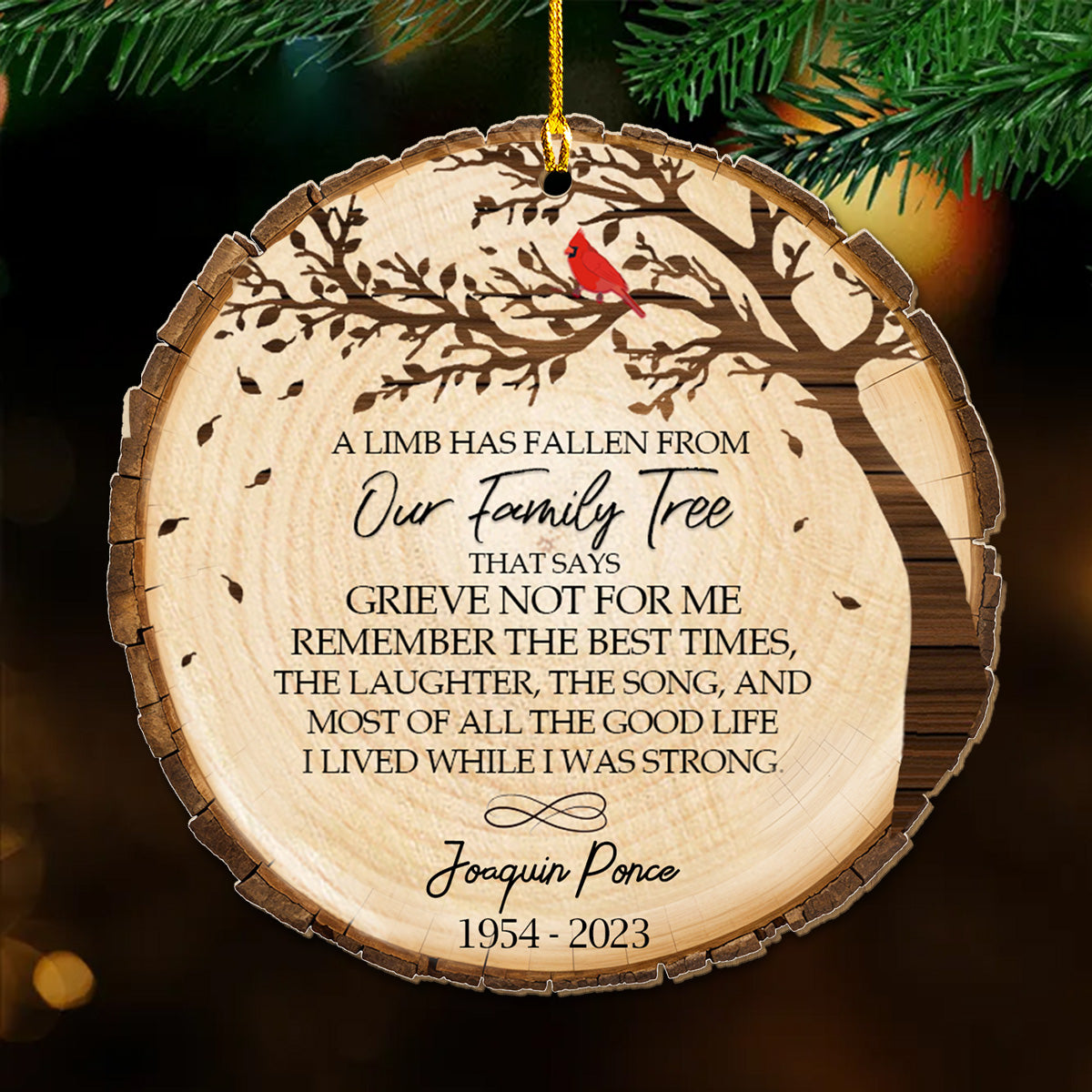 The Fallen Limb - Personalized Custom Wood Ornament