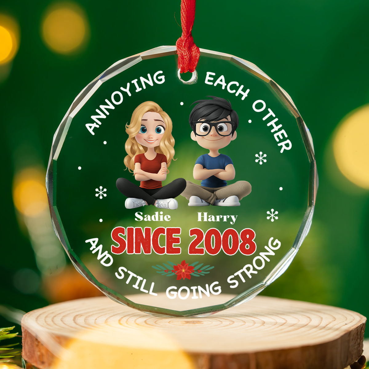 Forever In Love - Personalized Custom Glass Ornament