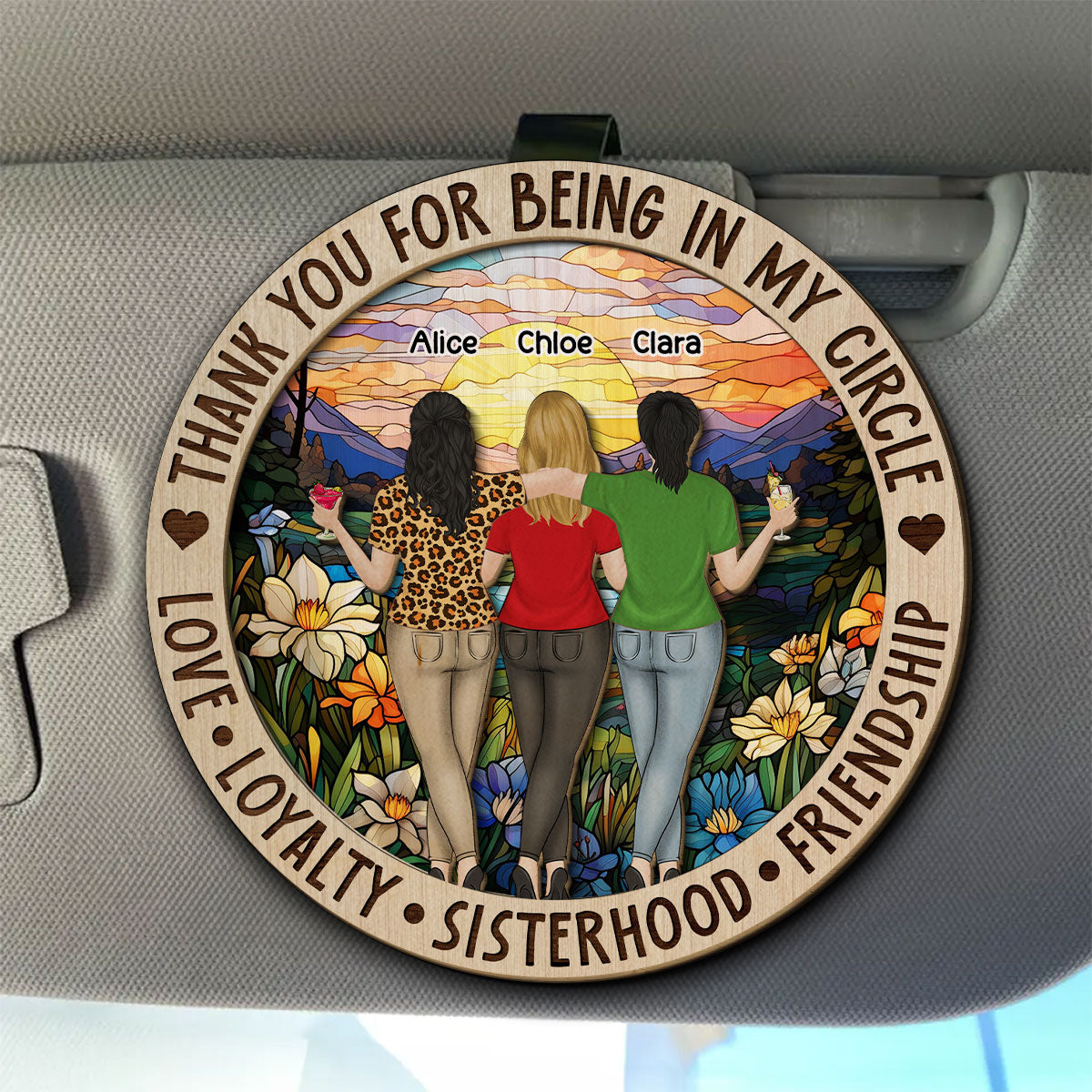 Thank You For Being In My Circle - Personalized Custom Car Visor Clip