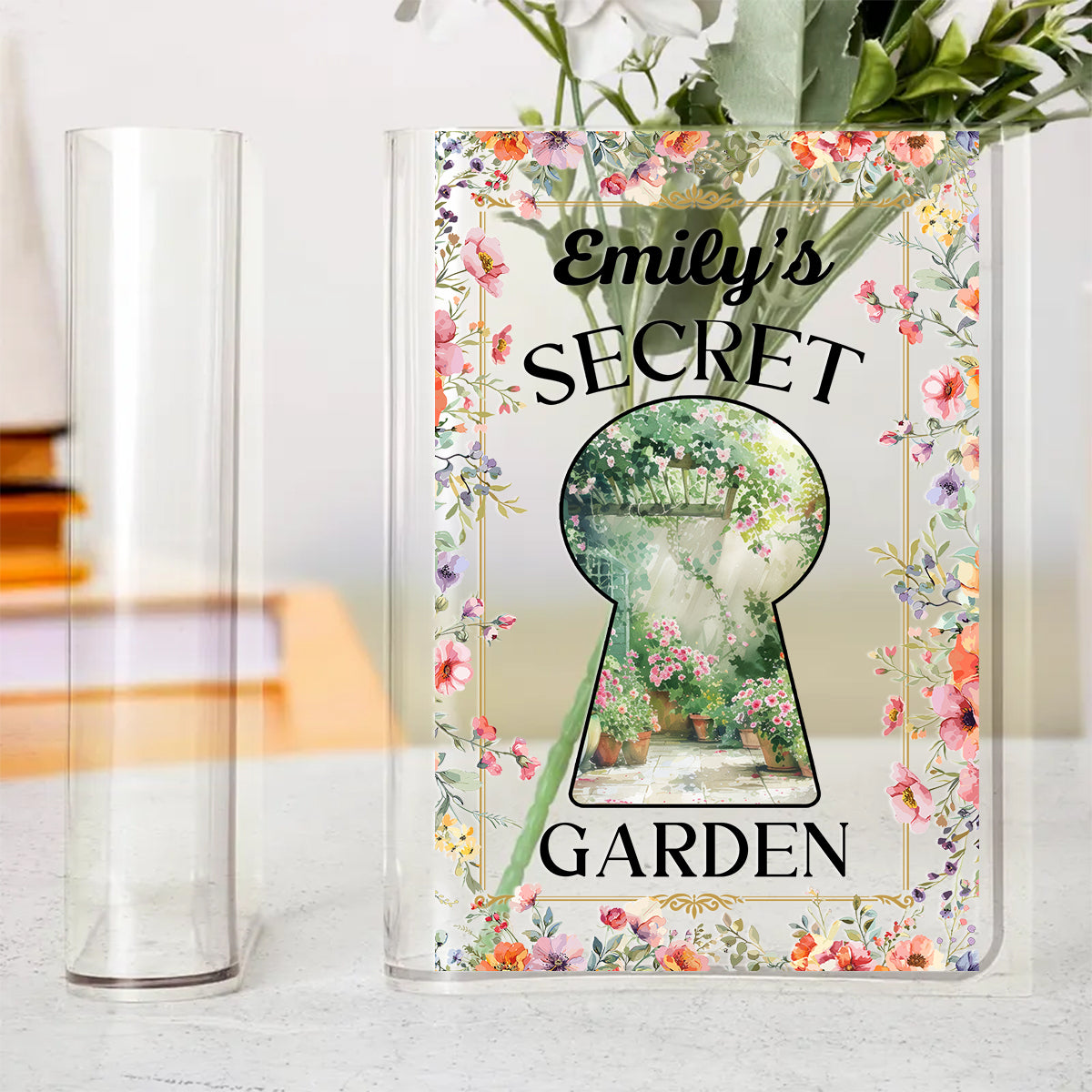 My Secret Garden - Personalized Custom Acrylic Book Vase