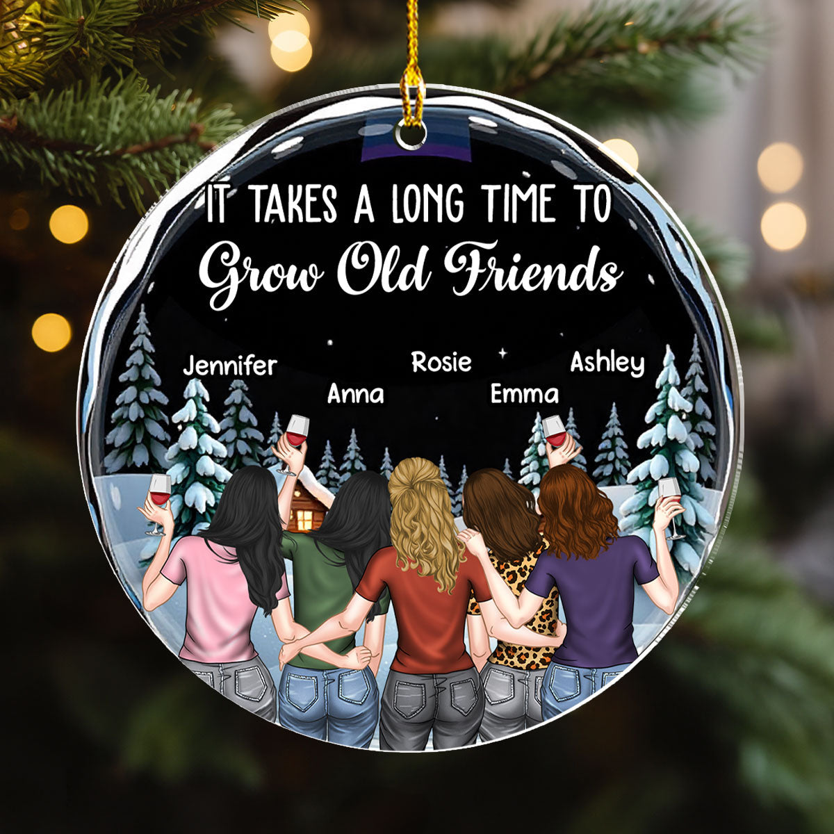Friends We Never Walk Alone - Personalized Custom Acrylic Ornament