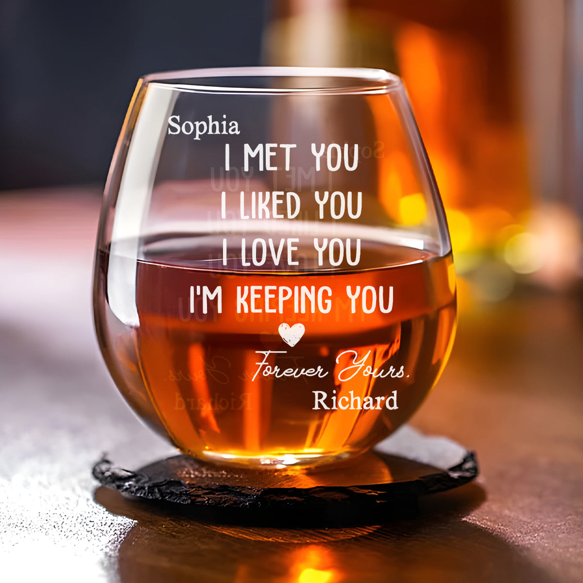I Met You I Liked You - Personalized Custom Wine Glass