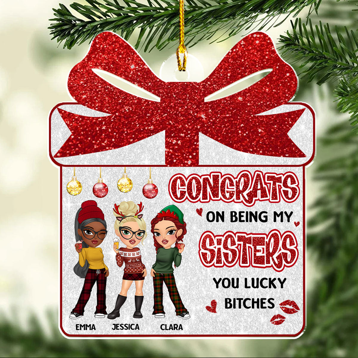Congrats On Being My Bestie - Personalized Custom Acrylic Ornament