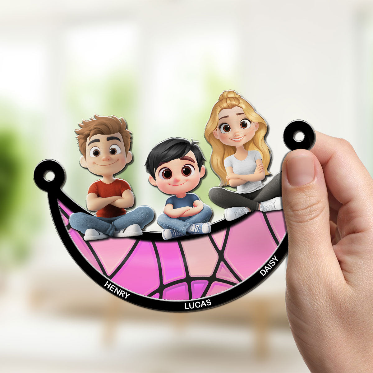 Mom We Love You To The Moon And Back - Personalized Custom Suncatcher