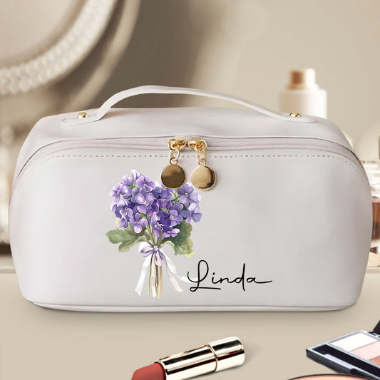 Flowers Do Not Tell They Show - Personalized Custom Leather Makeup Bag