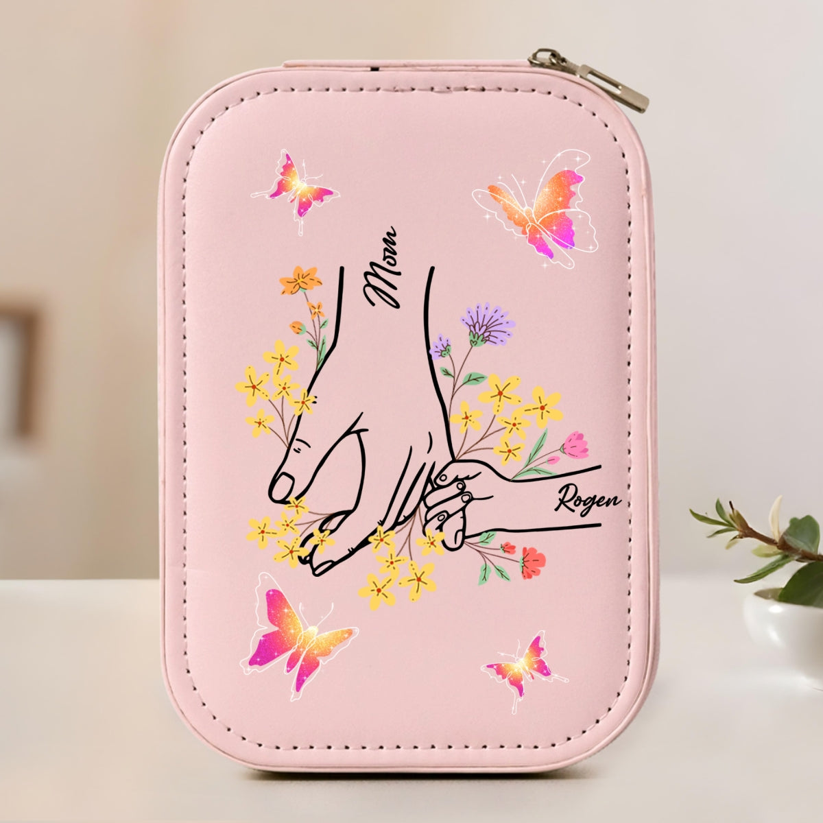 For My Mom - Personalized Custom Jewelry Box With LED Mirror