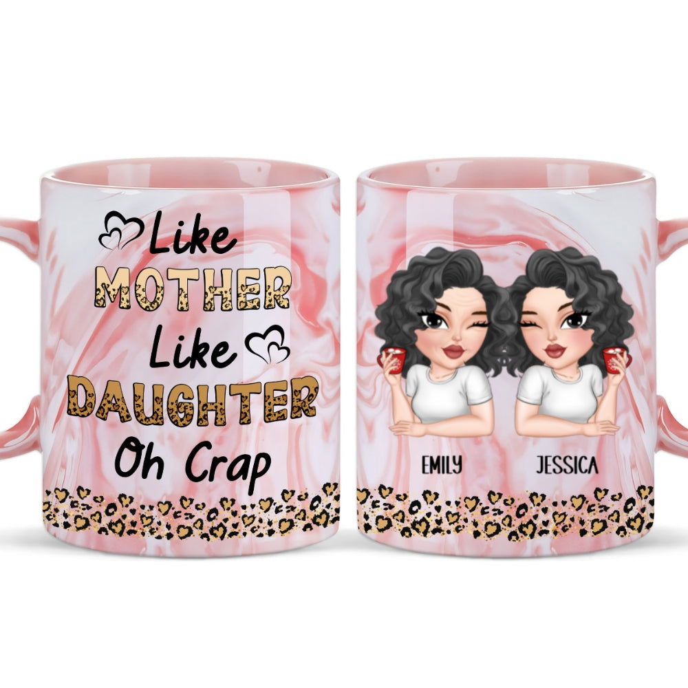 Like Mother Like Daughter - Personalized Custom Pink Marble Mug