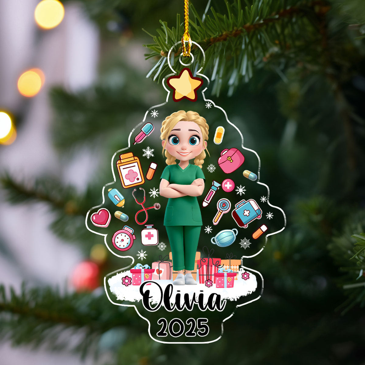 Medical Christmas Tree - Personalized Custom Acrylic Ornament 