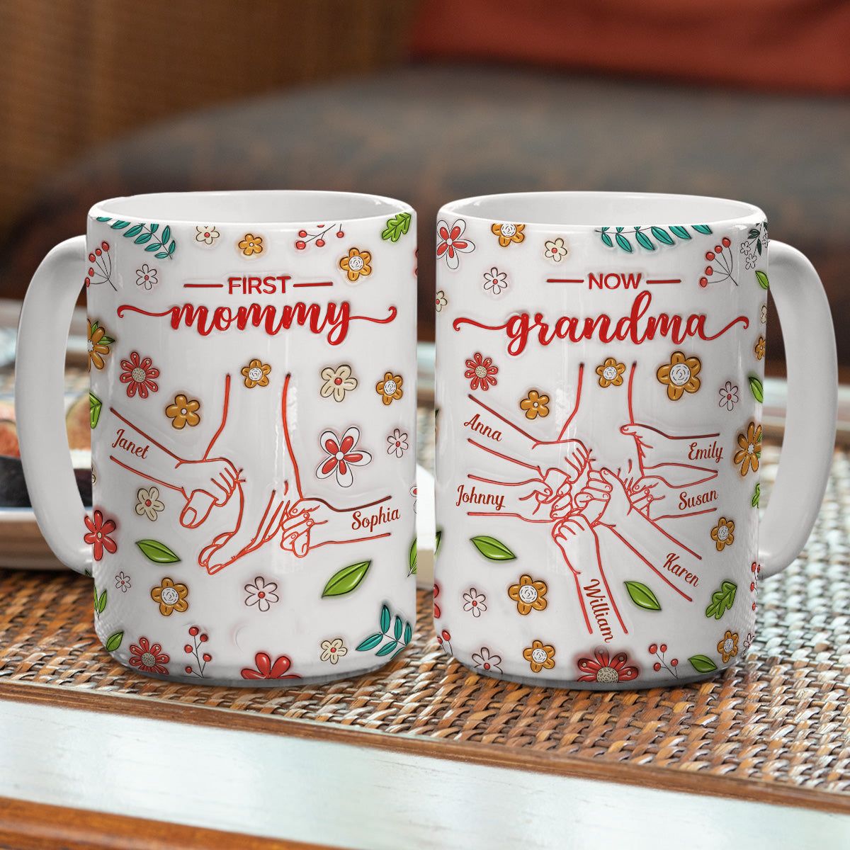 From Mom To Grandma - Personalized Custom 3D Inflated Effect Mug